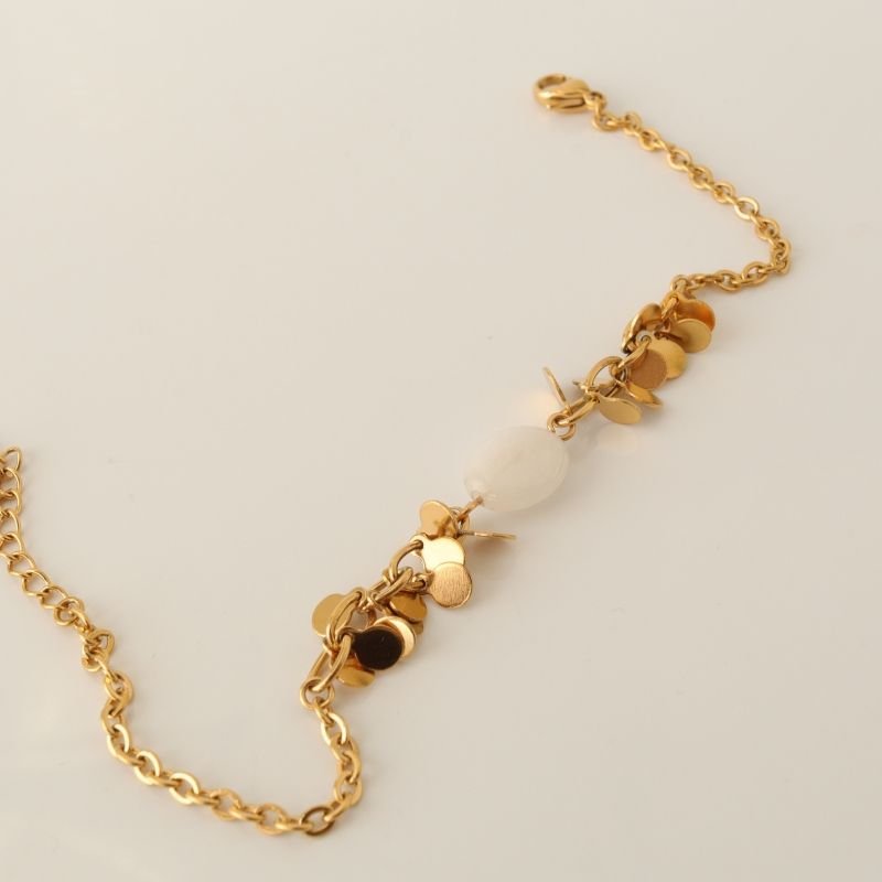 Pulseira Delicada Pedrinha em Aço Inox (Linha Premium)