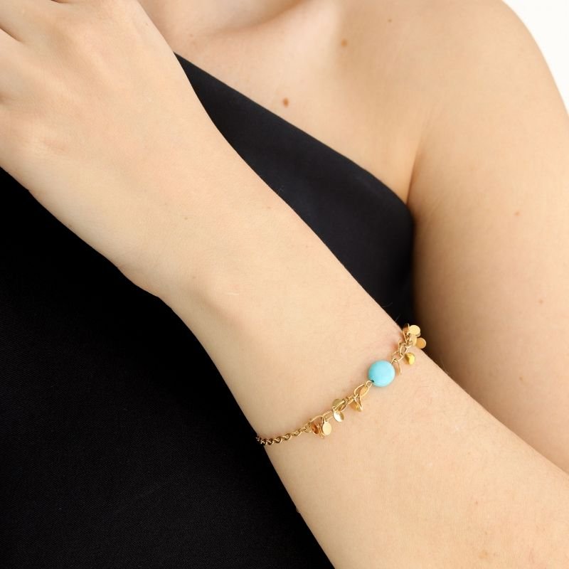 Pulseira Delicada Pedrinha em Aço Inox (Linha Premium)