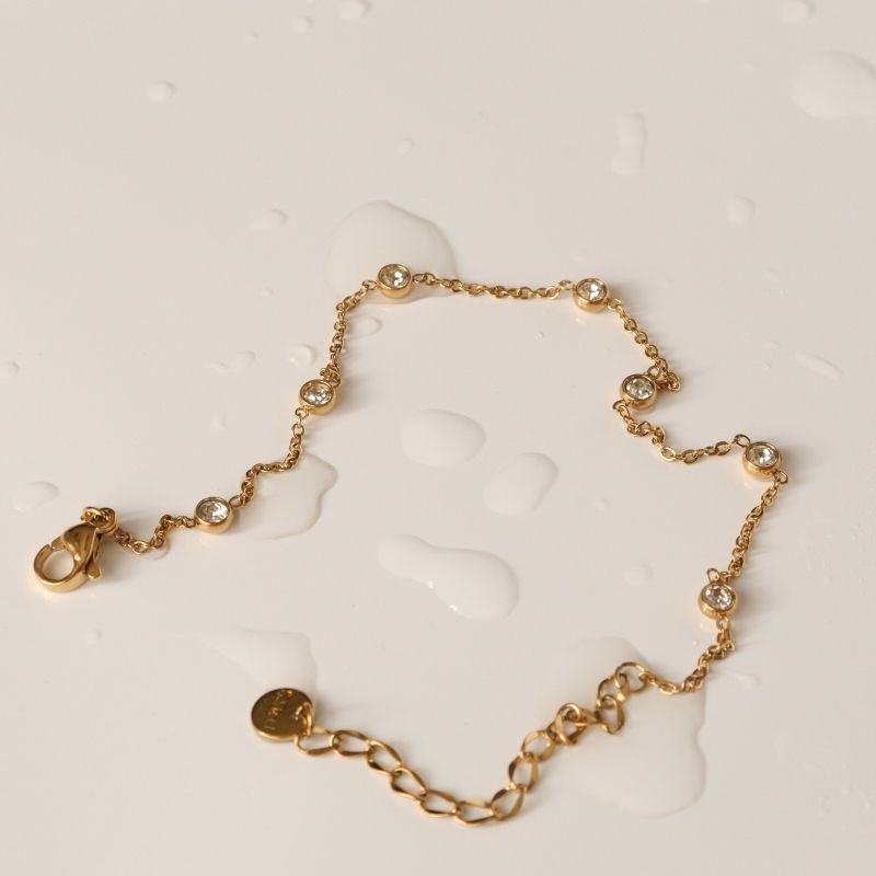 Pulseira Delicada Ponto de Luz em Aço Inox