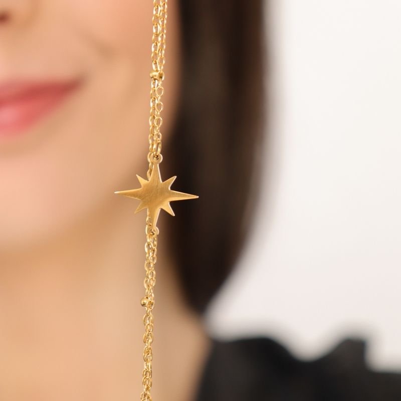 Pulseira Dupla Estrela em Aço Inox