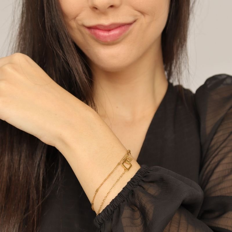 Pulseira Dupla Simples Aço Inox