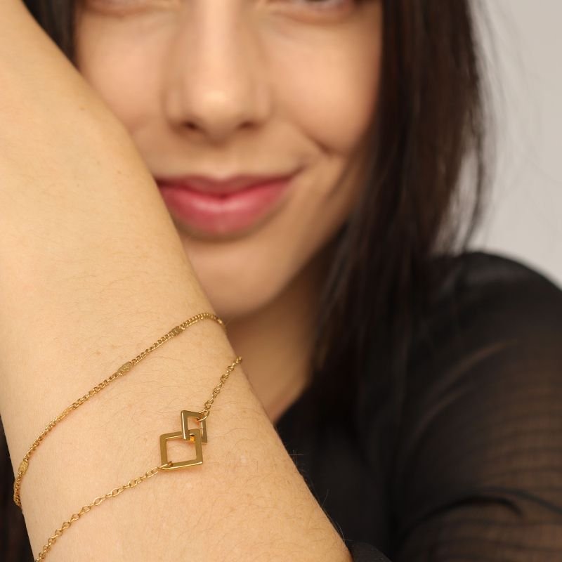 Pulseira Dupla Simples Aço Inox