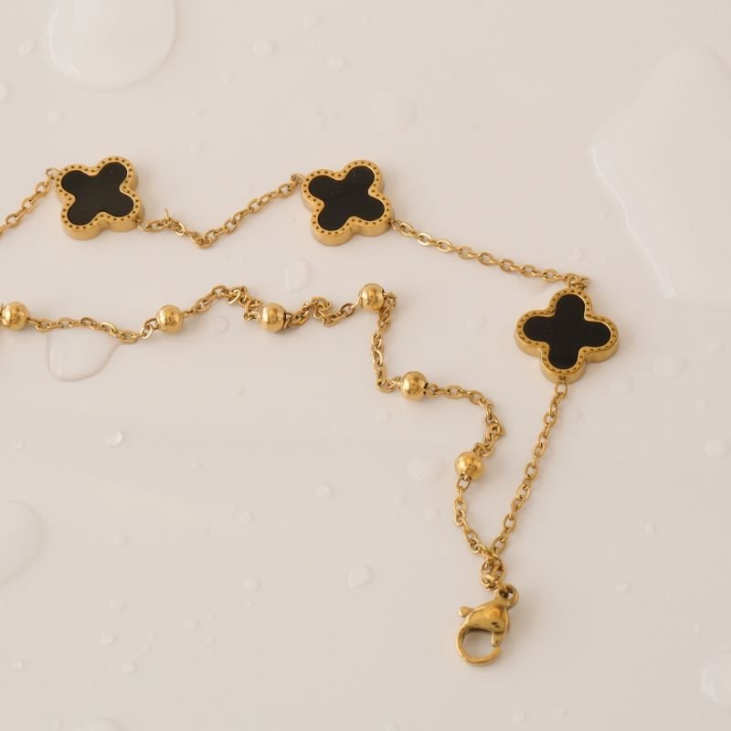 Pulseira Dupla Trevo em Aço Inox (Linha Premium)