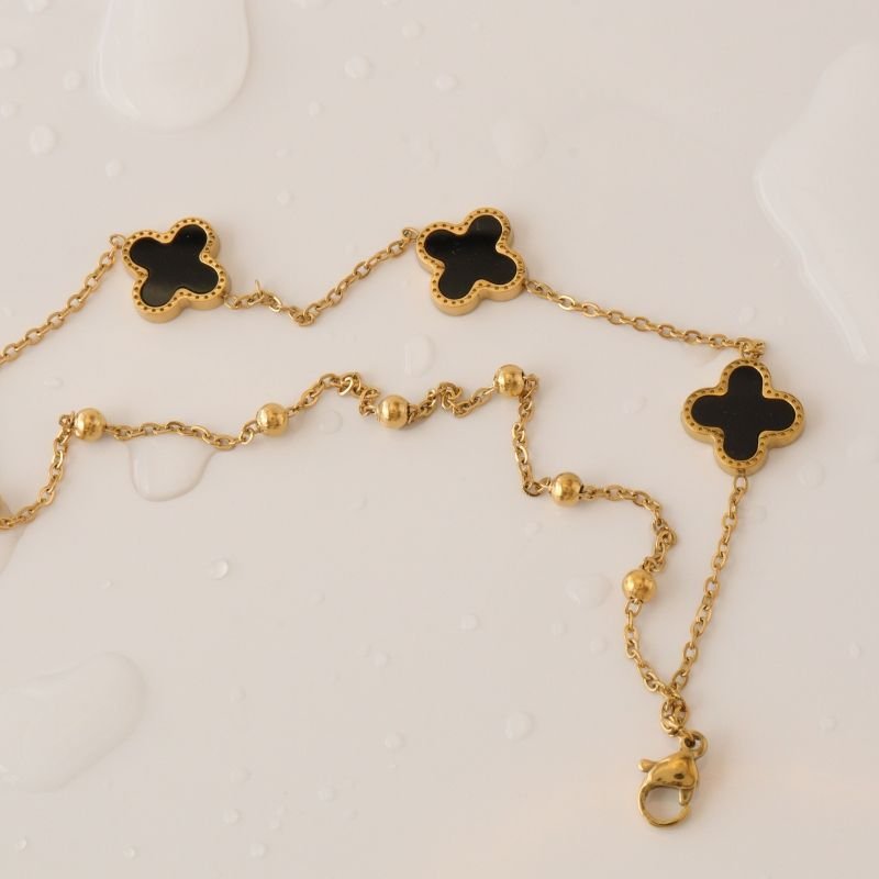 Pulseira Dupla Trevo em Aço Inox (Linha Premium)