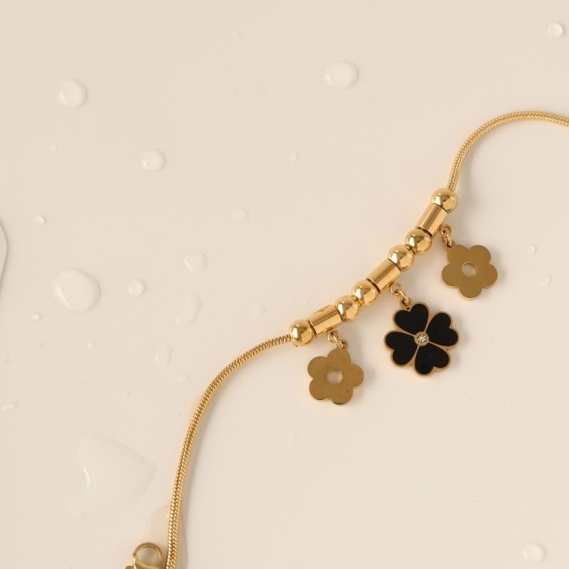 Pulseira Estilo Pandora Flor em Aço Inox (Linha Premium)