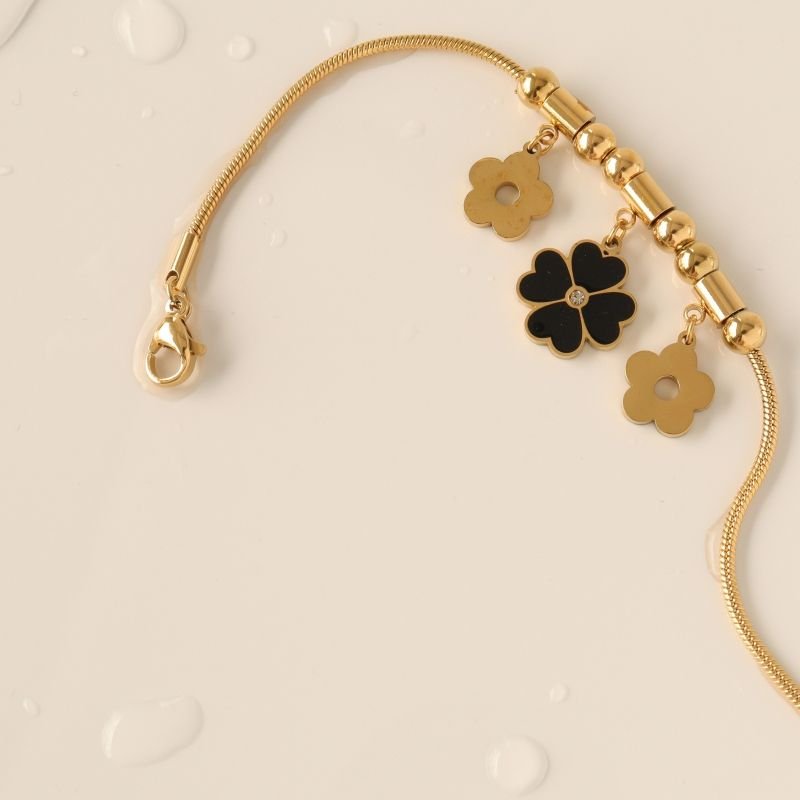 Pulseira Estilo Pandora Flor em Aço Inox (Linha Premium)