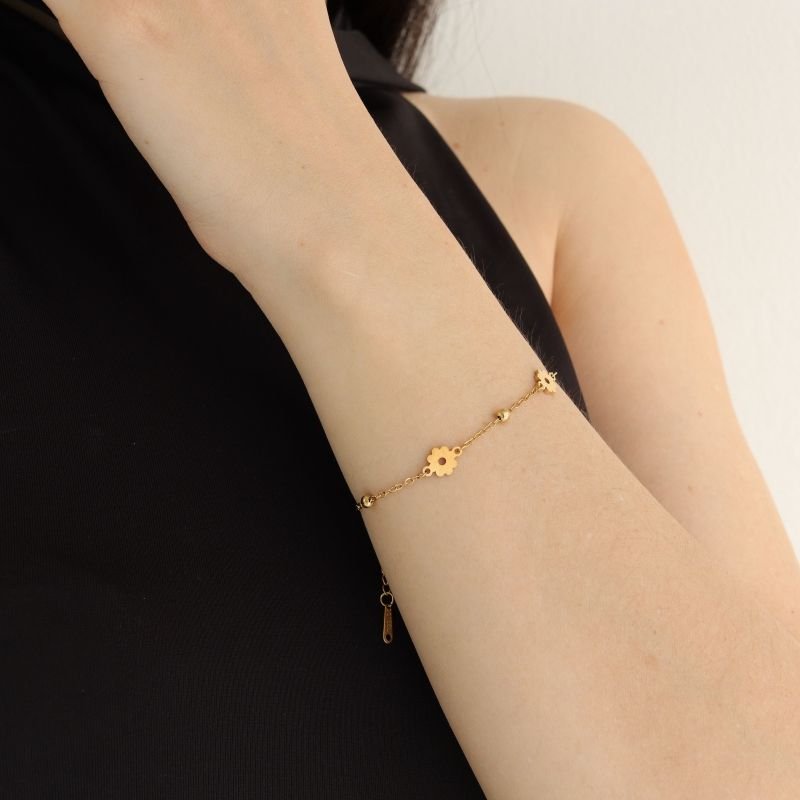 Pulseira Flower Delicate em Aço Inox