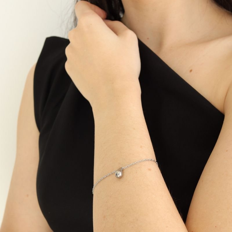 Pulseira Gota Delicada em Aço Inox