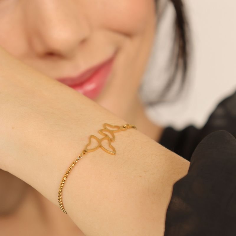 Pulseira Gravatinha Borboleta em Aço Inox