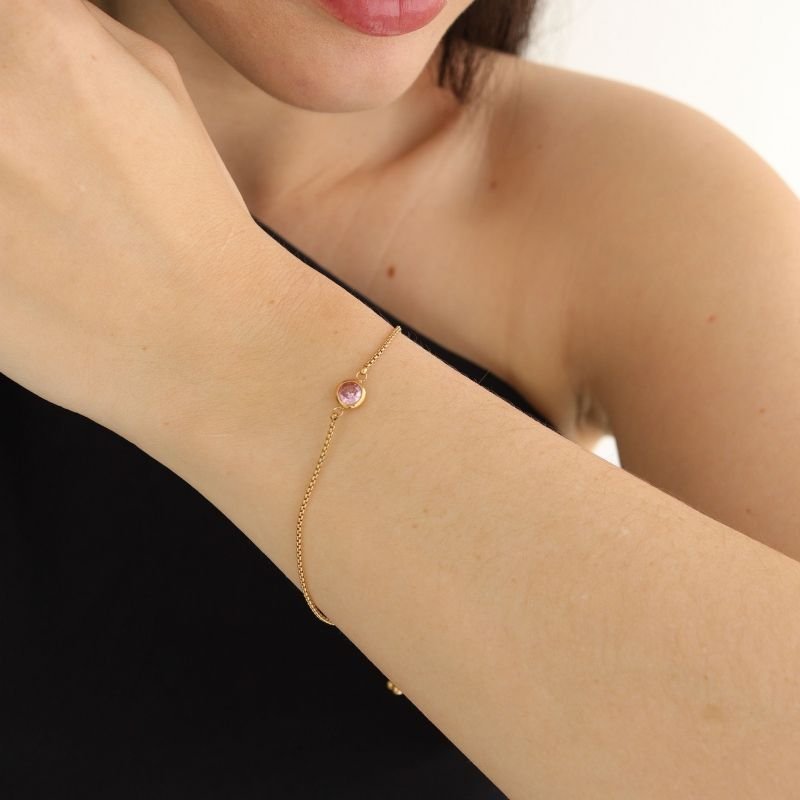 Pulseira Gravatinha Ponto de Luz em Aço Inox (Linha Premium)