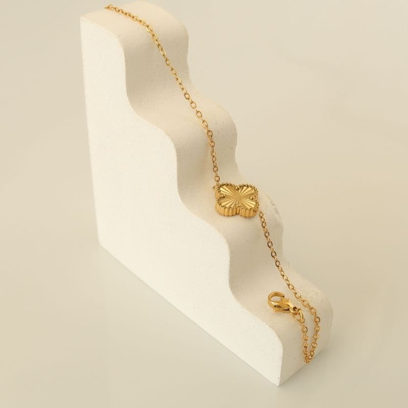 Pulseira Inspiração Van Cleef Minimalista em Aço Inox