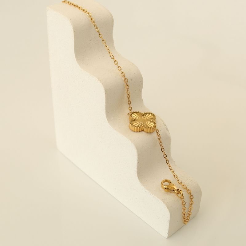 Pulseira Inspiração Van Cleef Minimalista em Aço Inox