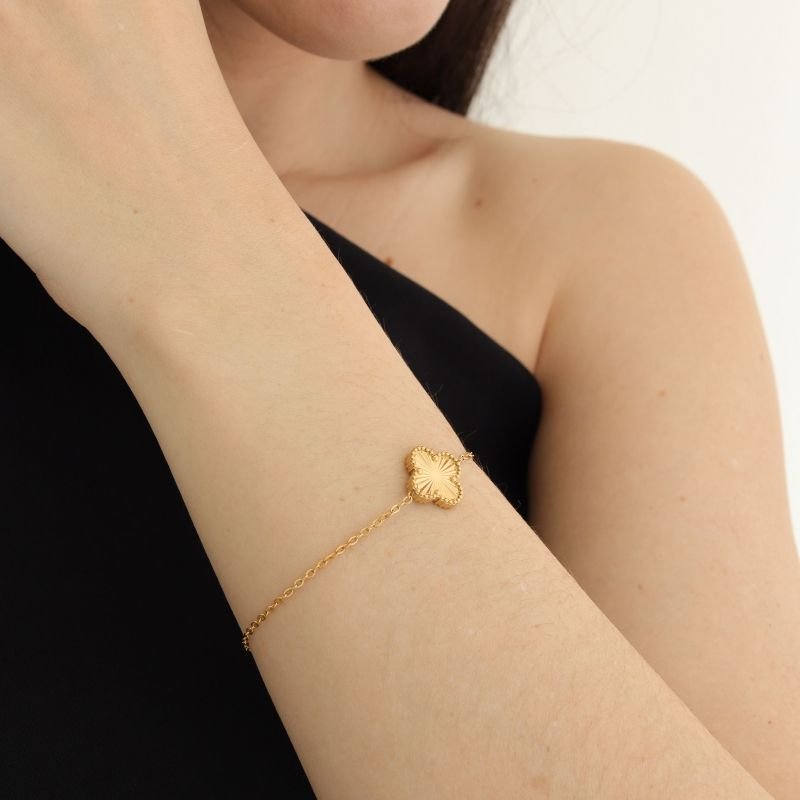 Pulseira Inspiração Van Cleef Minimalista em Aço Inox