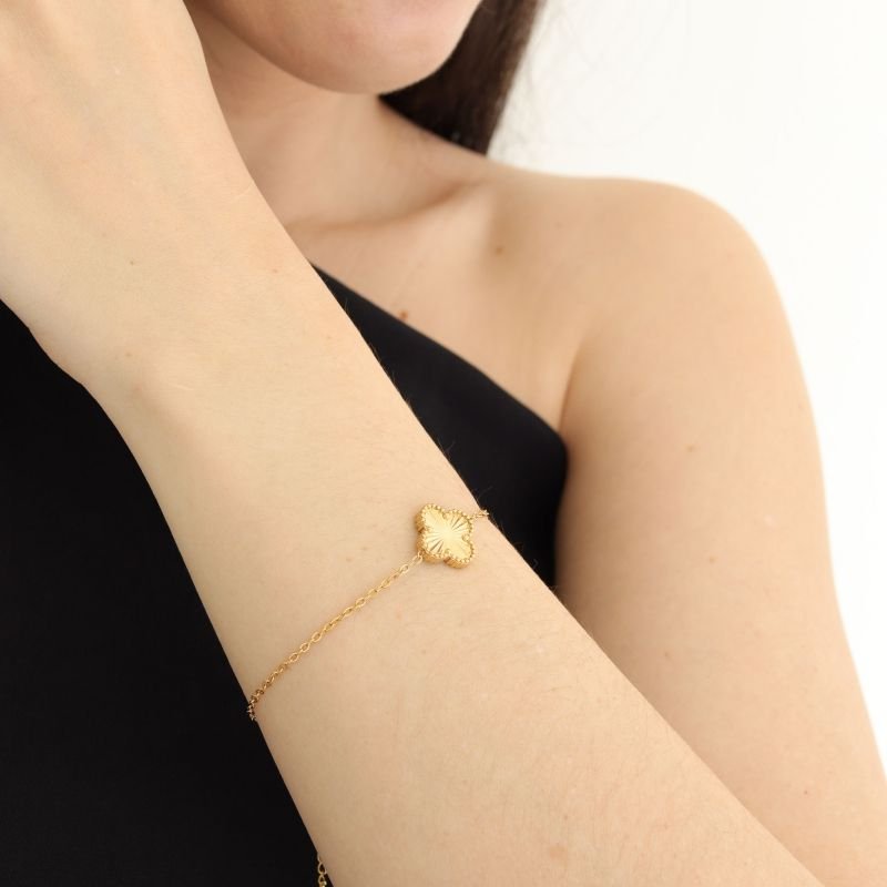 Pulseira Inspiração Van Cleef Minimalista em Aço Inox