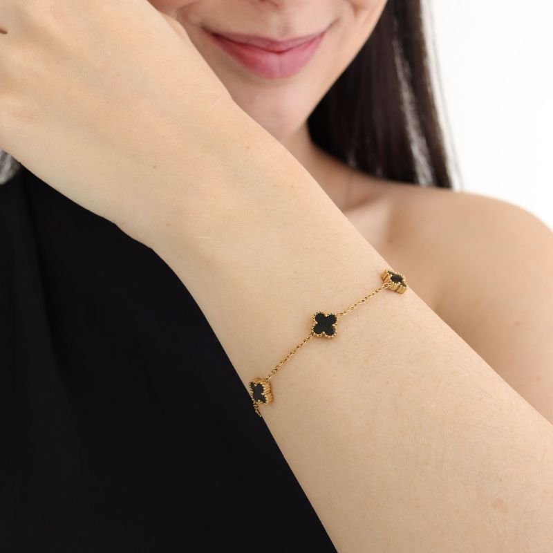 Pulseira Inspiração Van Cleef em Aço Inox