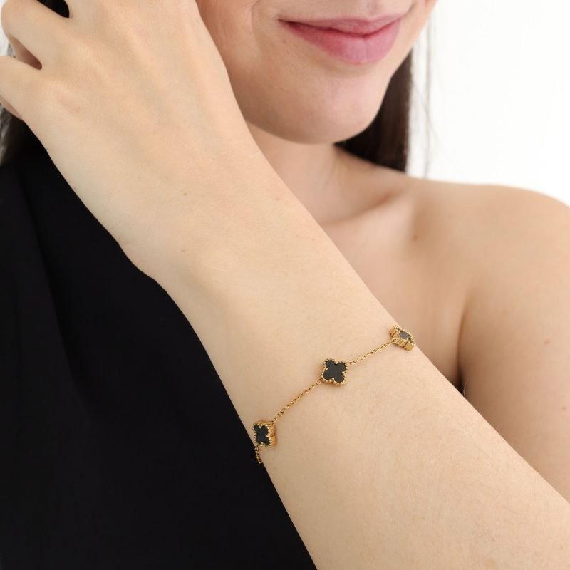 Pulseira Inspiração Van Cleef em Aço Inox