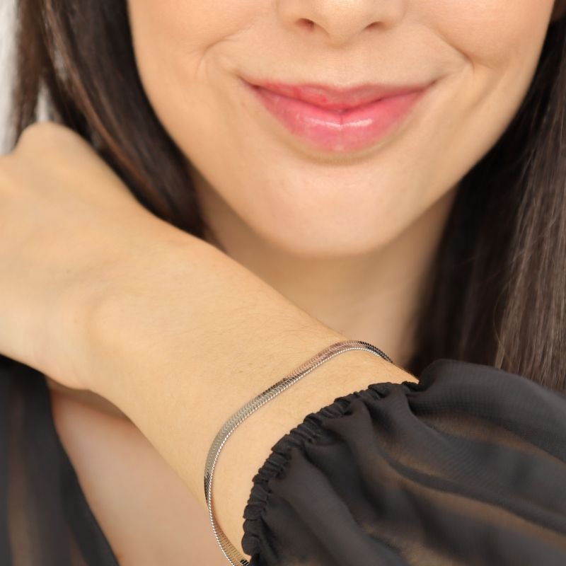 Pulseira Laminada em Aço Inox (25cm)