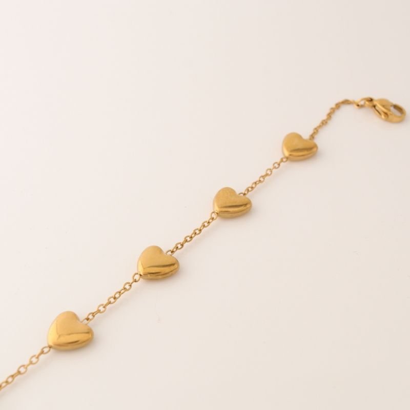 Pulseira Love Corações em Aço Inox