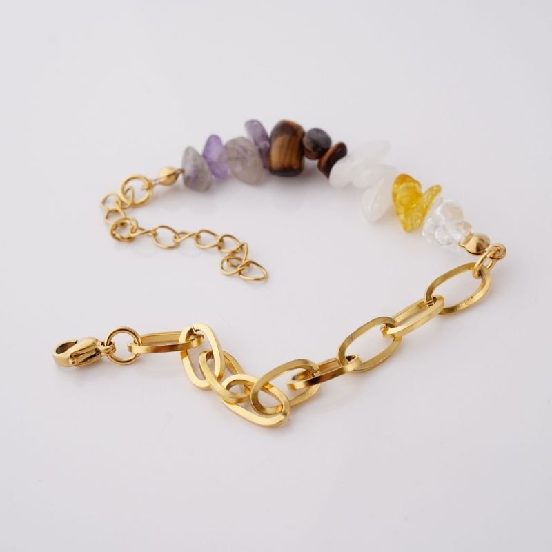 Pulseira Luxe Natural Chain Colorida em Aço Inox (Linha Premium)