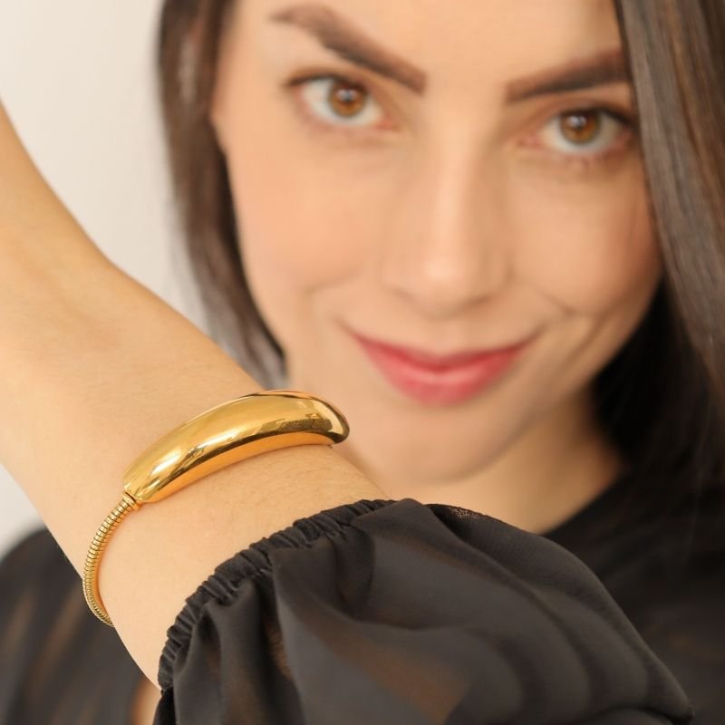 Pulseira Maximalista em Aço Inox (Linha Premium) Fecho Imã