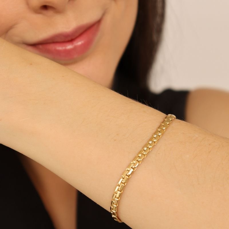 Pulseira Minimalista Moderna em Aço Inox