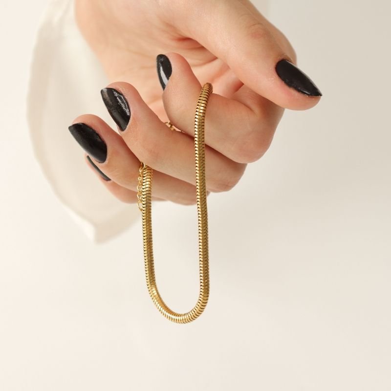 Pulseira Moderna Corrente Lacraia em Aço Inox