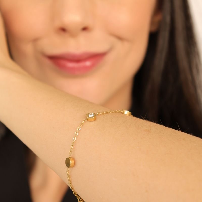 Pulseira Ponto de Luz em Aço Inox