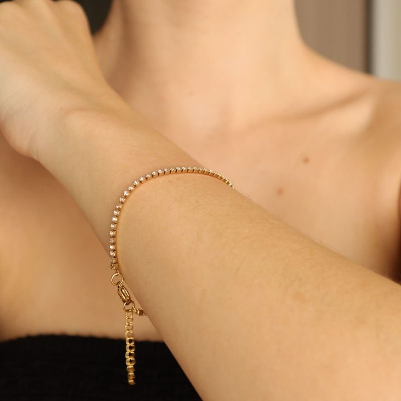 Pulseira Riviera 2mm em Aço Inox