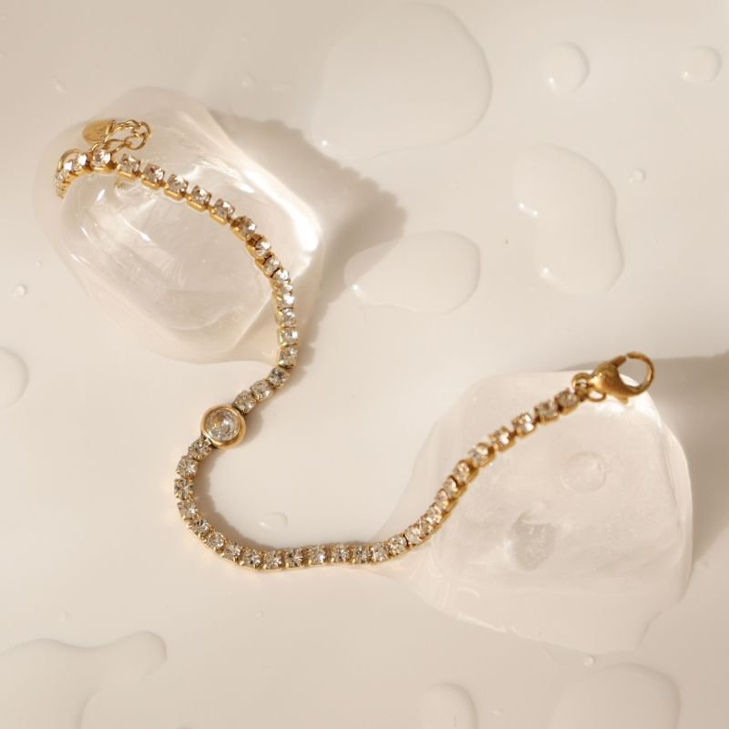 Pulseira Riviera com Ponto de Luz em Aço Inox (Linha Premium)