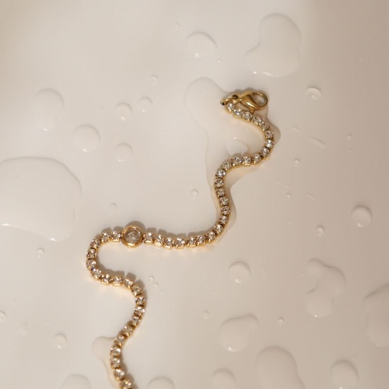 Pulseira Riviera com Ponto de Luz em Aço Inox (Linha Premium)