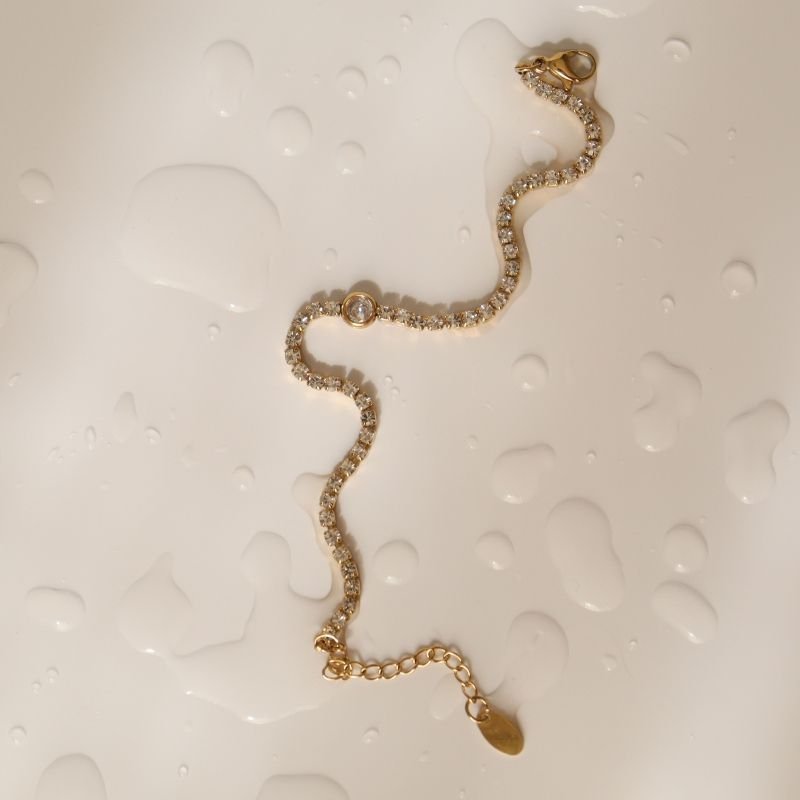 Pulseira Riviera com Ponto de Luz em Aço Inox (Linha Premium)