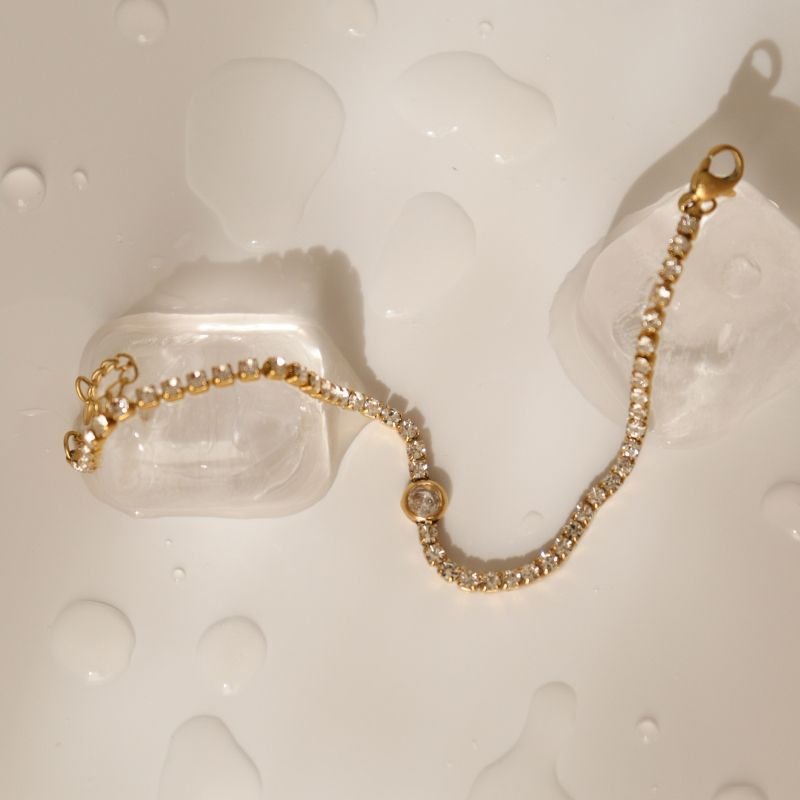 Pulseira Riviera com Ponto de Luz em Aço Inox (Linha Premium)