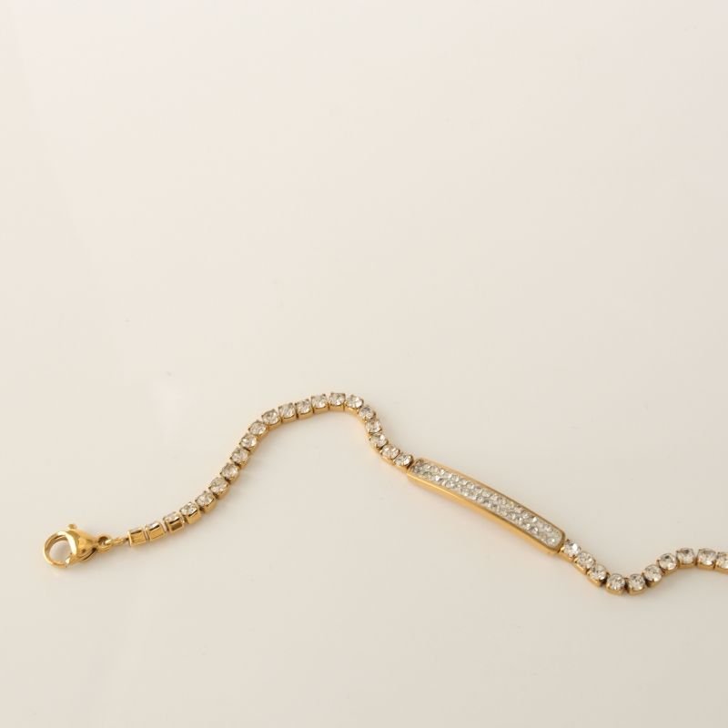 Pulseira Riviera Cravejada em Aço Inox (Linha Premium)