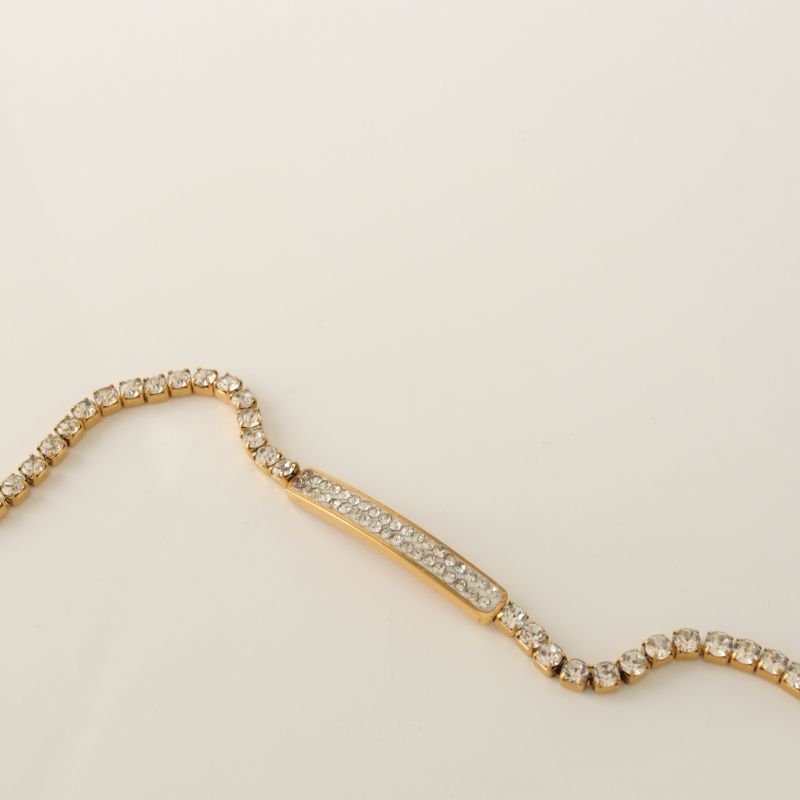 Pulseira Riviera Cravejada em Aço Inox (Linha Premium)