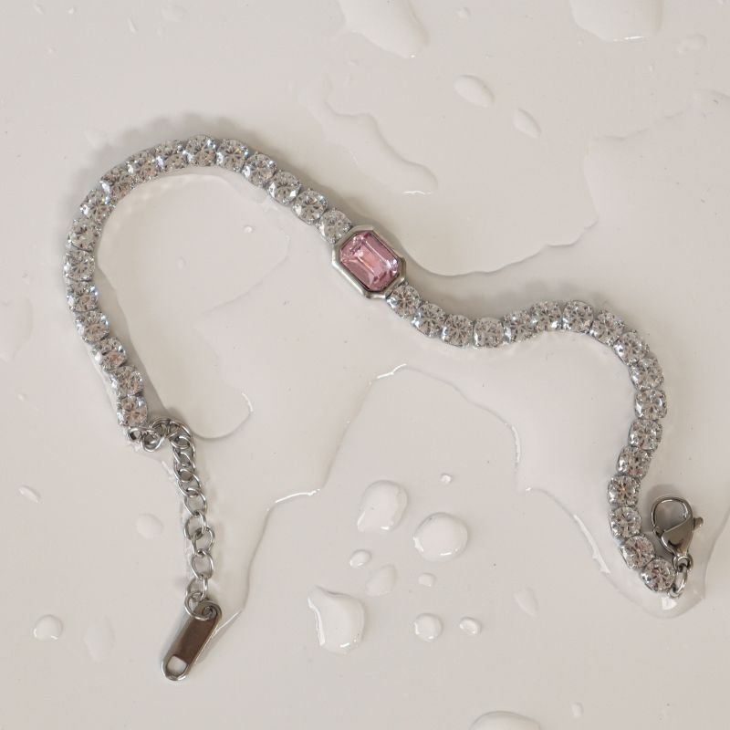 Pulseira Riviera Pedrinha em Aço Inox (Linha Premium)