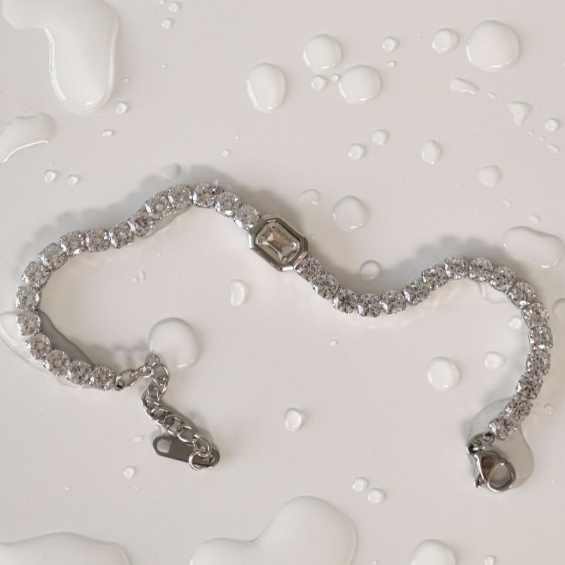 Pulseira Riviera Pedrinha em Aço Inox (Linha Premium)