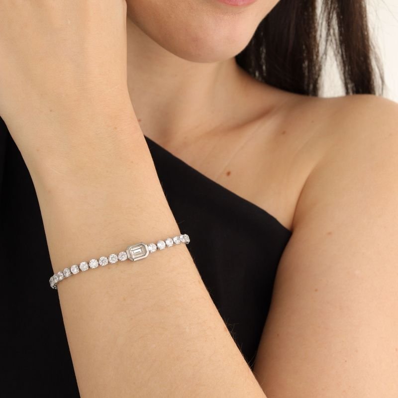 Pulseira Riviera Pedrinha em Aço Inox (Linha Premium)