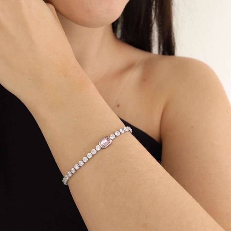 Pulseira Riviera Pedrinha em Aço Inox (Linha Premium)