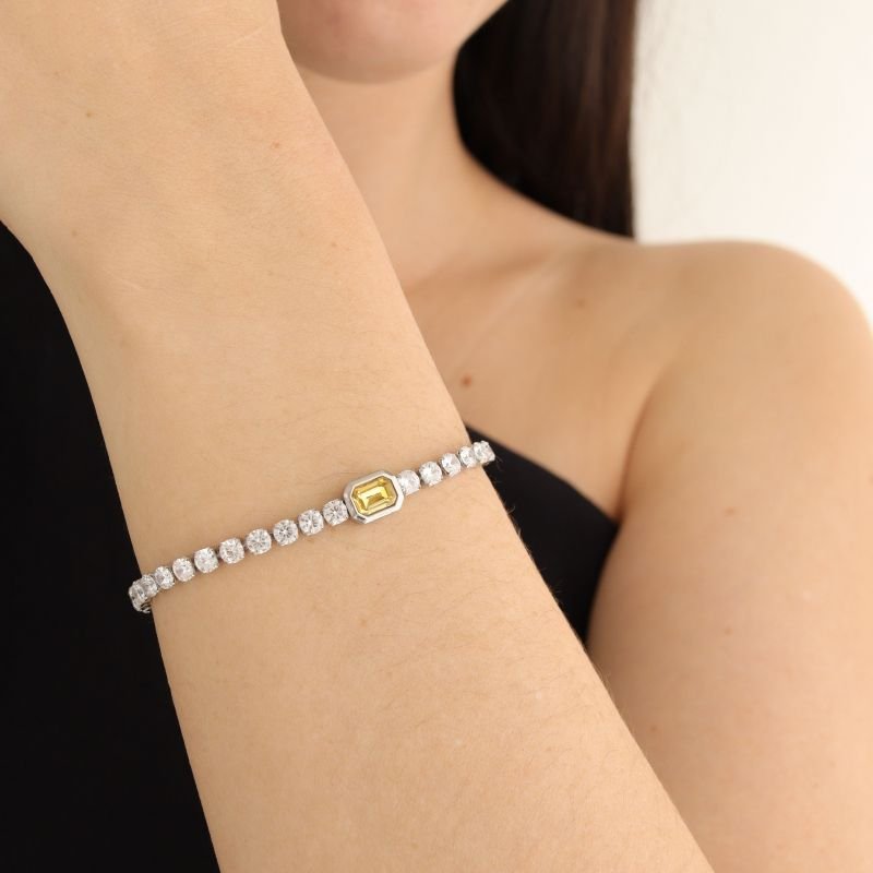 Pulseira Riviera Pedrinha em Aço Inox (Linha Premium)