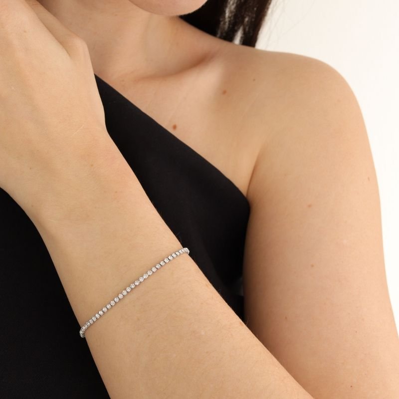 Pulseira Riviera Prata em Aço Inox (Linha Premium)