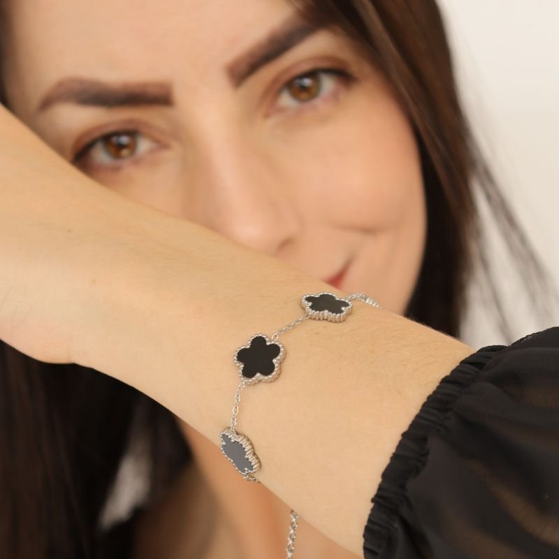 Pulseira Trevo em Aço Inox (Linha Premium)