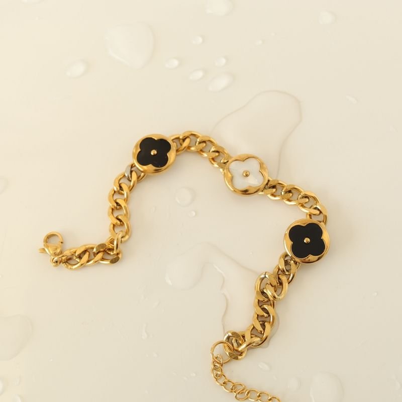 Pulseira Inspiração Van Cleef Corrente em Aço Inox (Linha Premium)