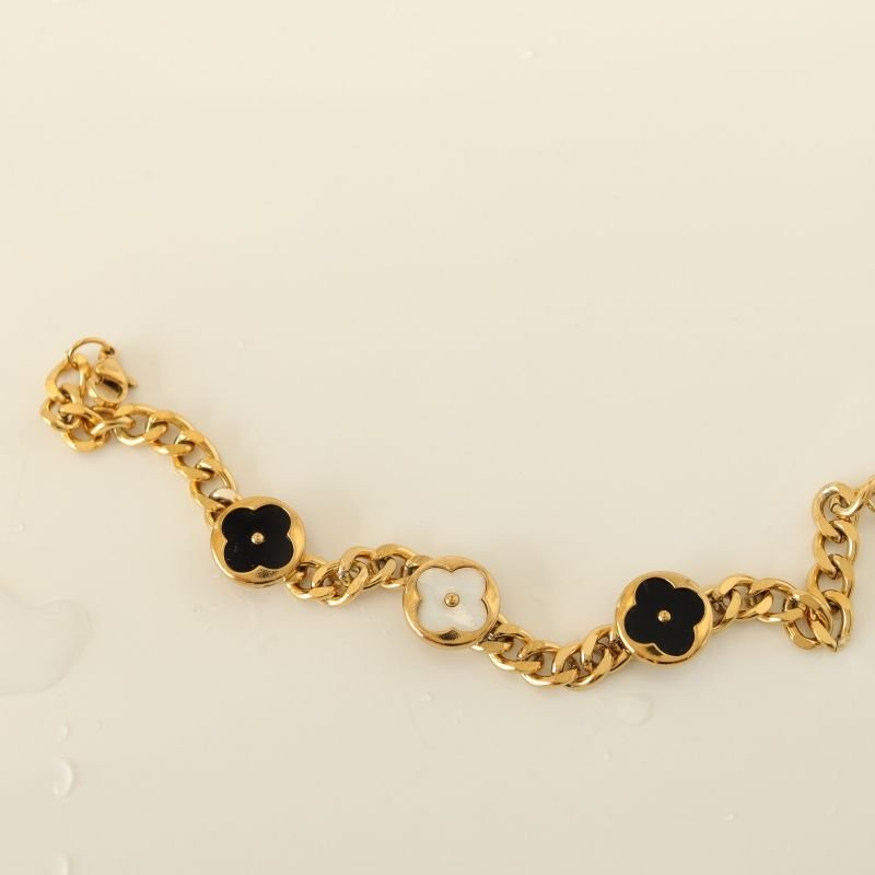 Pulseira Inspiração Van Cleef Corrente em Aço Inox (Linha Premium)