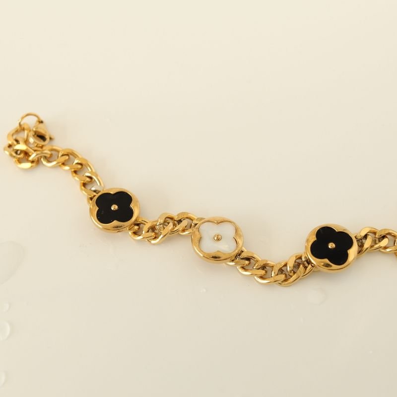 Pulseira Inspiração Van Cleef Corrente em Aço Inox (Linha Premium)