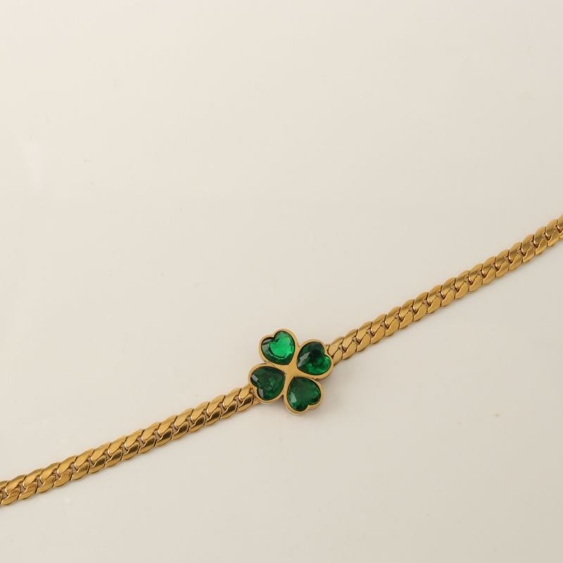 Pulseira Trevo em Aço Inox (Linha Premium)