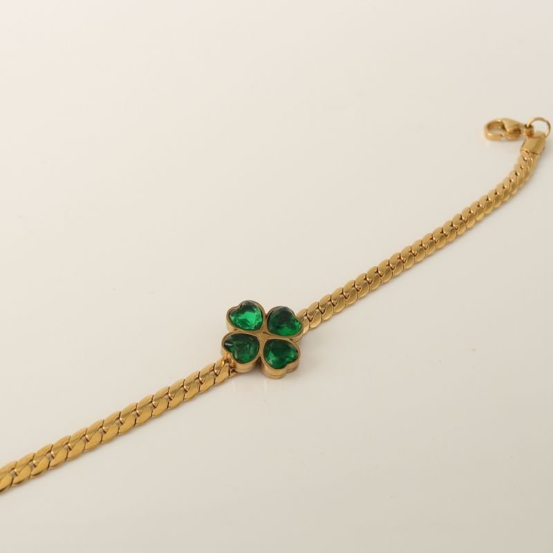 Pulseira Trevo em Aço Inox (Linha Premium)