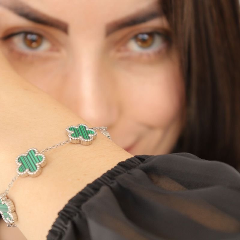 Pulseira Trevo Verde em Aço Inox (Linha Premium)