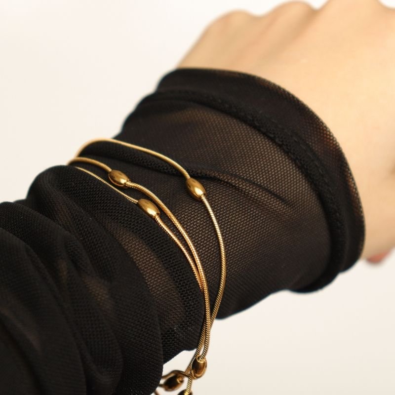 Pulseira Tripla com Detalhes Aço Inox (Linha Premium)