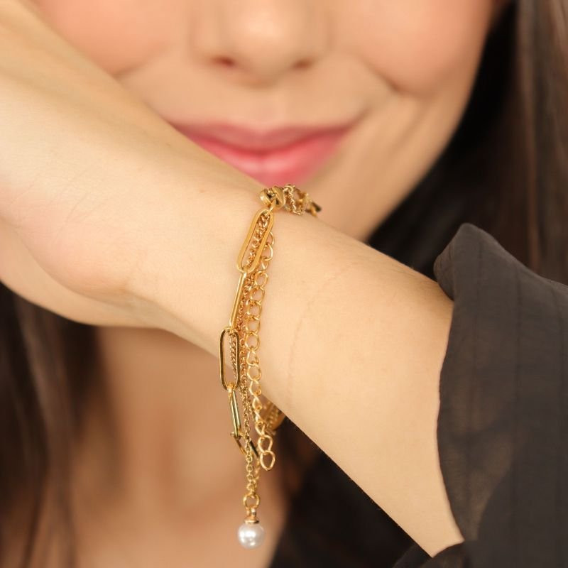 Pulseira Tripla em Aço Inox