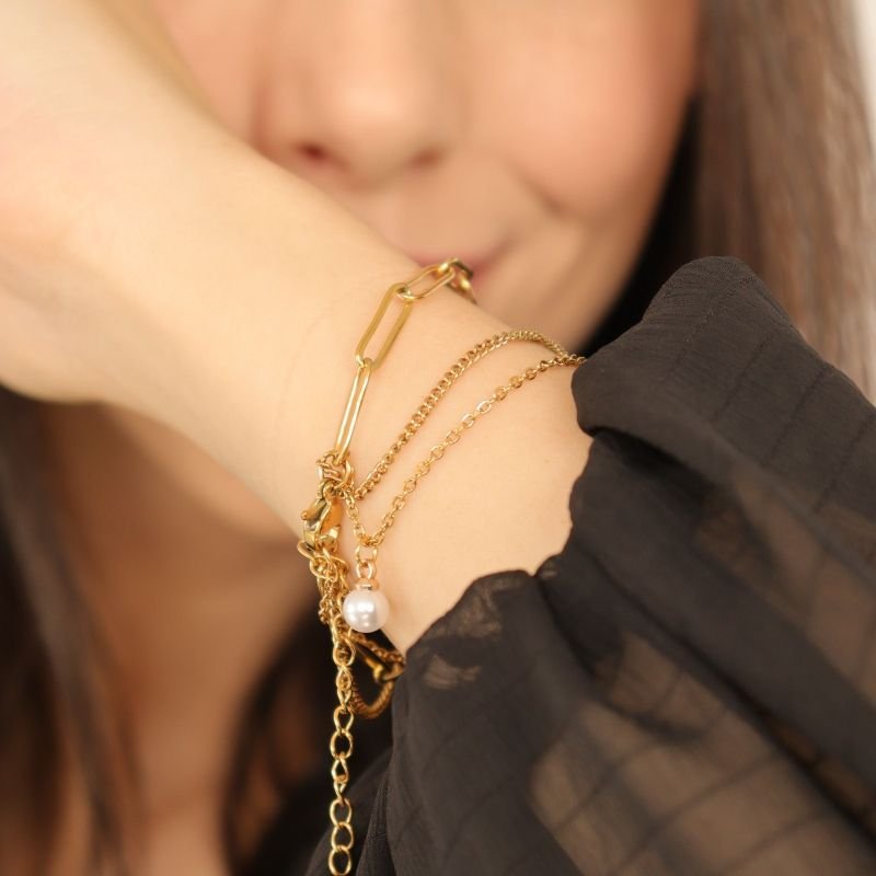 Pulseira Tripla em Aço Inox